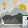 Papel de Parede natureza montanhas balões amarelos - 2