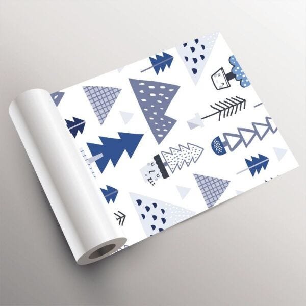 Papel de Parede floresta infantil tons de azul - 3