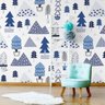 Papel de Parede floresta infantil tons de azul - 2