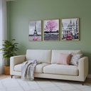 Ver mais imagens de Kit 3 Quadros Paris França Moldura:castanho