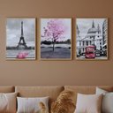Ver imagem 1 de Kit 3 Quadros Paris França Moldura:castanho