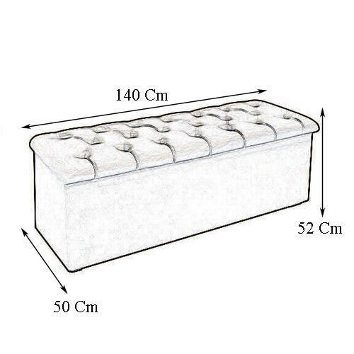 Calçadeira Baú Geovana 140cm Casal Suede Veludo Marrom - 2