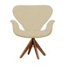 Cadeira Decorativa Tulipa Bege Giratória Madeira - 1