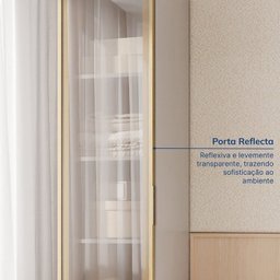 Guarda-roupa Modular 40cm 1 Porta Reflecta com Prateleiras Jade Cabecasa Madeiramadeira - 6