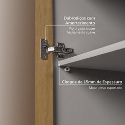 Guarda-roupa Modular 40cm 1 Porta Reflecta com Prateleiras Jade Cabecasa Madeiramadeira - 7