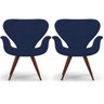 Kit 2 Poltronas Decorativas Tulipa Marinho Base Fixa - 1