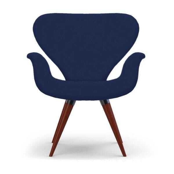 Kit 2 Poltronas Decorativas Tulipa Marinho Base Fixa - 2