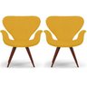 Kit 2 Poltronas Decorativas Tulipa Amarela Base Fixa - 1