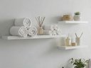 Ver imagem 5 de Kit 3 Prateleiras de Parede Suporte Invisível Branco 40x20 60x20