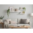 Ver imagem 1 de Kit 3 Prateleiras de Parede Suporte Invisível Branco 40x20 60x20