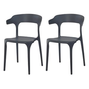 2x Cadeira de Jantar Garden Luxo Preta - Kit