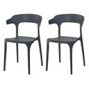 Ver imagem 1 de 2x Cadeira de Jantar Garden Luxo Preta - Kit