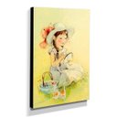 Ver imagem 2 de Quadro Infantil Vintage Menina e Gatinho Canvas 40x30cm-INF455