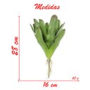 Ver imagem 4 de Kit 4 Peças Bromélia Planta Artificial Verde 20 Folhas 28cm