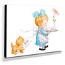 Quadro Infantil Vintage Menina e Gatinho Canvas 30x40cm-INF434 - 2