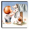 Quadro Infantil Vintage Menino Canvas 30x30cm-INF435 - 1