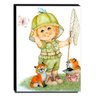 Quadro Infantil Vintage Menino Caçador de Borboletas Canvas 40x30cm-INF445 - 1