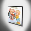 Ver imagem 3 de Quadro Infantil Vintage Menino e Menina Canvas 30x30cm-INF500