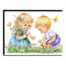 Quadro Infantil Vintage Menino e Menina Canvas 30x40cm-INF447 - 1