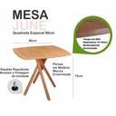Ver imagem 2 de Mesa Quadrada Especial em Madeira de 80cm June na Cor Freijó