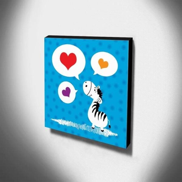 Quadro Infantil Zebra Canvas 30x30cm-INF292 - 3