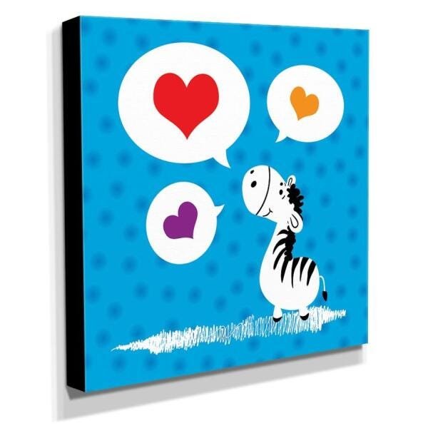 Quadro Infantil Zebra Canvas 30x30cm-INF292 - 2