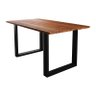 Mesa de Jantar Industrial Odin Madeira Maciça e Aço 160x90 Madeira/Preto - 3