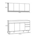 Ver imagem 4 de Armário Aéreo Nevada e Balcão Para Pia 160cm Arkansas Preto/Cinza - Lumil Lumil Móveis Nevada/Arkans