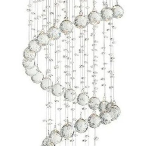 Lustre Espiral Grande Para Vão De Escadas:110V/220V/ESPELHADO/1,90M
