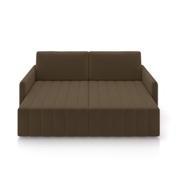 Sofá-cama Decorativo Retrátil Thanos 2 Lugares 192cm Veludo Marrom G45 - Gran Belo - 6