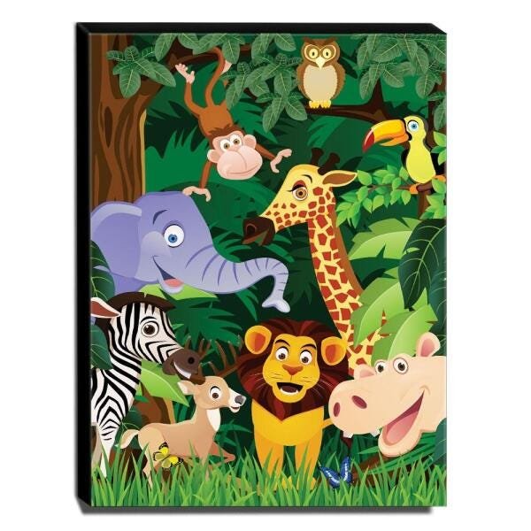 Quadro Infantil Animais Canvas 40x30cm-INF170 - 1