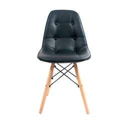 Cadeira Eames Botonê Preta - Base de Madeira Natural - 1