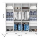 Ver imagem 4 de Guarda Roupa Casal Porto 8 Portas 4 Gavetas e Armário Multiuso Florença Branco Tx – Aramóveis