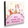Quadro Infantil Aqui Dorme Uma Princesa Canvas 30x30cm-INF108 - 2