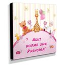 Ver imagem 2 de Quadro Infantil Aqui Dorme Uma Princesa Canvas 30x30cm-INF108