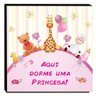 Quadro Infantil Aqui Dorme Uma Princesa Canvas 30x30cm-INF108 - 1