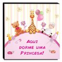 Ver imagem 1 de Quadro Infantil Aqui Dorme Uma Princesa Canvas 30x30cm-INF108