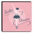 Ver imagem 1 de Quadro Infantil Bailarina Canvas 30x30cm-INF157