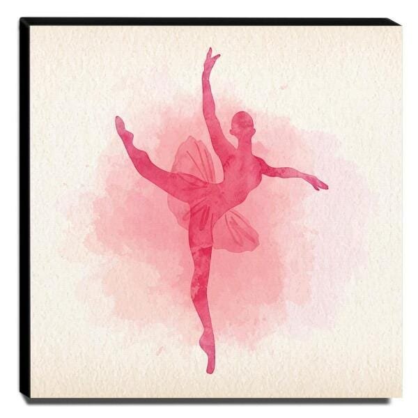 Quadro Infantil Bailarina Canvas 30x30cm-INF163 - 1