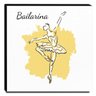 Quadro Infantil Bailarina Canvas 30x30cm-INF166 - 1