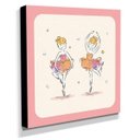 Ver imagem 2 de Quadro Infantil Bailarinas Canvas 30x30cm-INF299