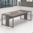 Ver imagem 1 de Mesa de Reunião Retangular Ravel Moderno sem Gavetas 240cm Freijó Preto Casah