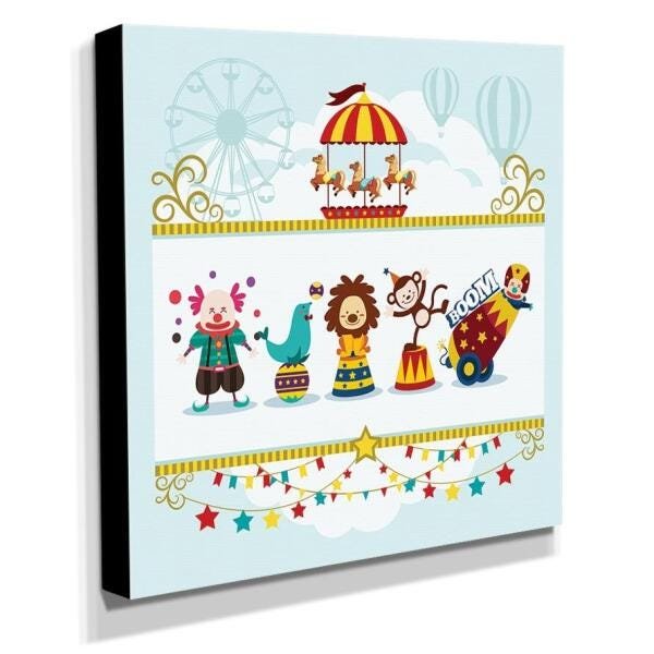 Quadro Infantil Circo Canvas 30x30cm-INF342 - 2