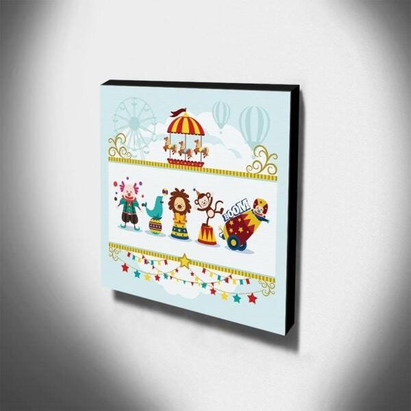 Quadro Infantil Circo Canvas 30x30cm-INF342 - 3