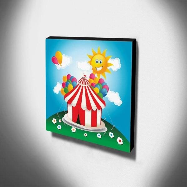 Quadro Infantil Circo Canvas 30x30cm-INF343 - 3