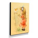 Ver imagem 2 de Quadro Infantil Vintage Menina e Gatinho Canvas 40x30cm-INF453