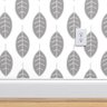 Papel de Parede folhas cinza - 3