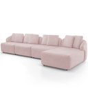 Ver imagem 4 de Sofá 5 Lugares com Chaise Direito Sala Living 388cm Arlo F04 Veludo Rosê Tc-12020- Lyam Decor