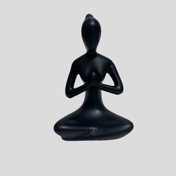 Estátua de Porcelana Zen Yoga Relaxar e Meditar - Preto - 1
