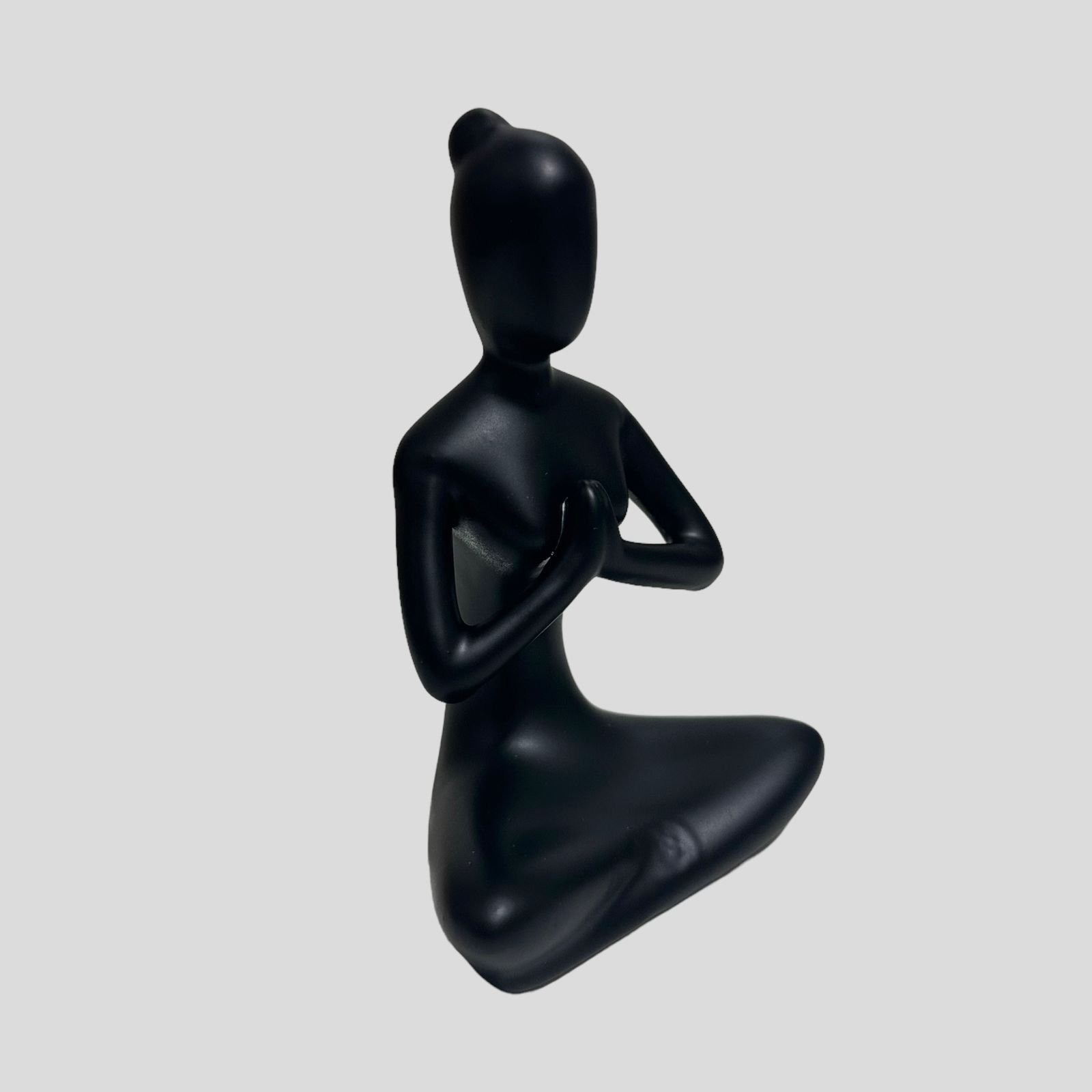 Estátua de Porcelana Zen Yoga Relaxar e Meditar - Preto - 2